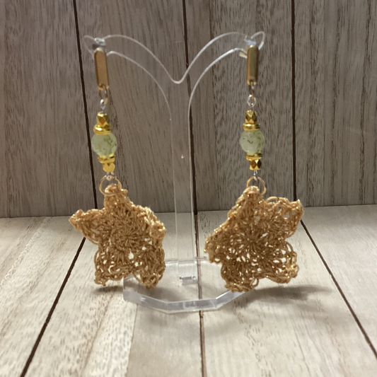 Handmade beaded Crochet star Earrings - Simplicity & such