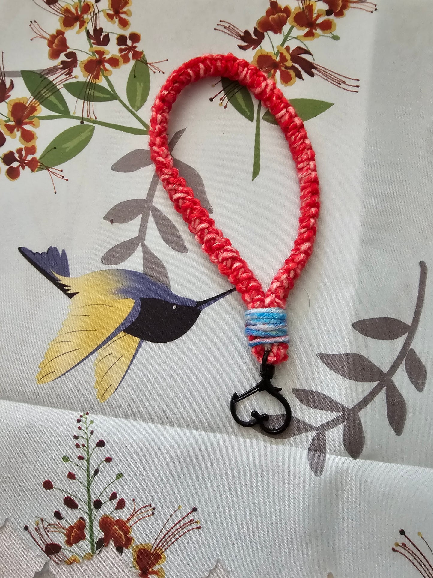 wristlet key chain red and blue
