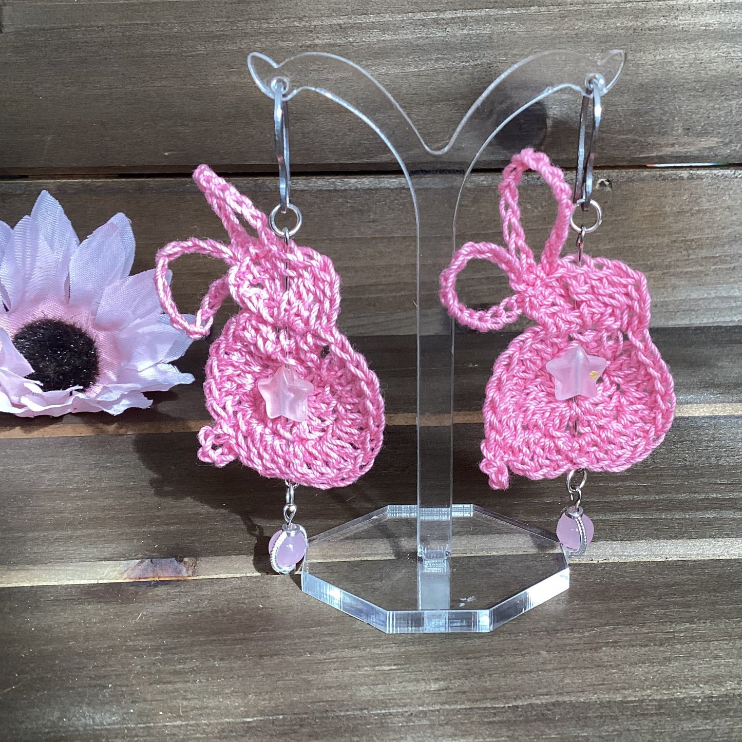 pink bunny with star beads