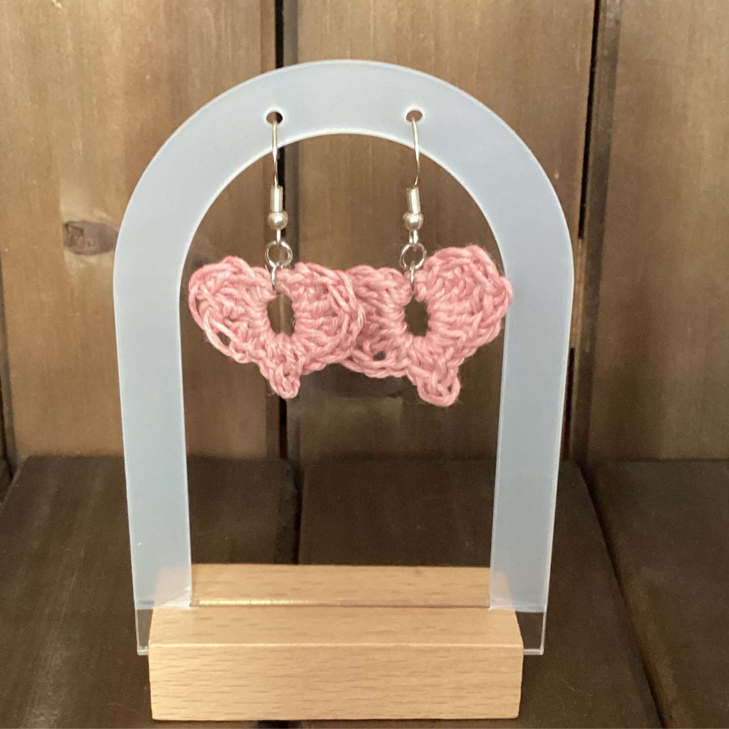 pink heart earrings