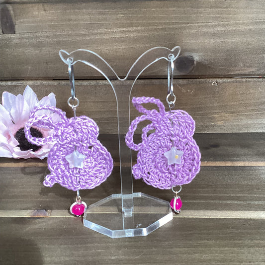 purple bunnies with star beads