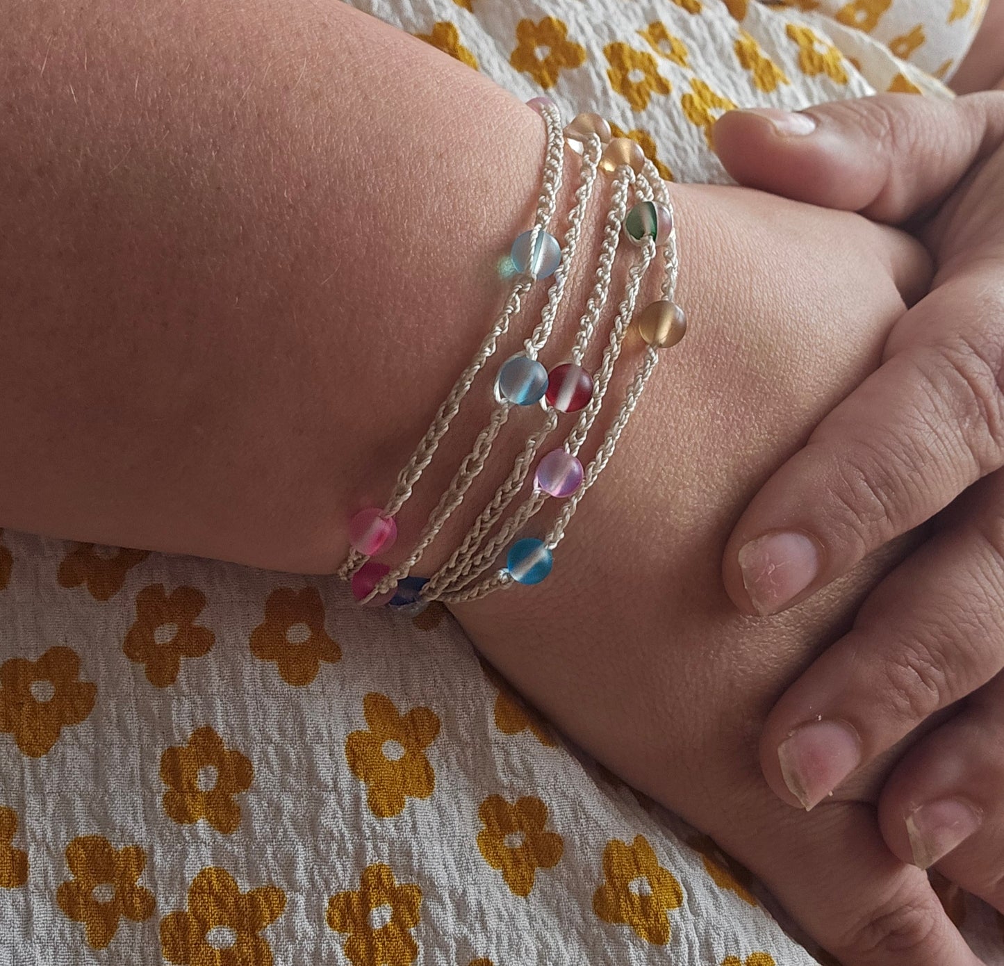 versatile wrap bracelet can be worn as both necklace and bracelet frost glass beads