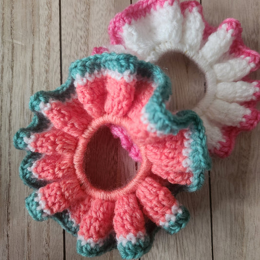 Handmade Crochet Fruit Scrunchies - Cute & Colorful Hair Ties - Simplicity & such