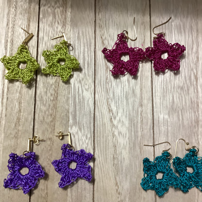 Handmade Crochet Star Earrings – Lightweight & Adorable - Simplicity & such