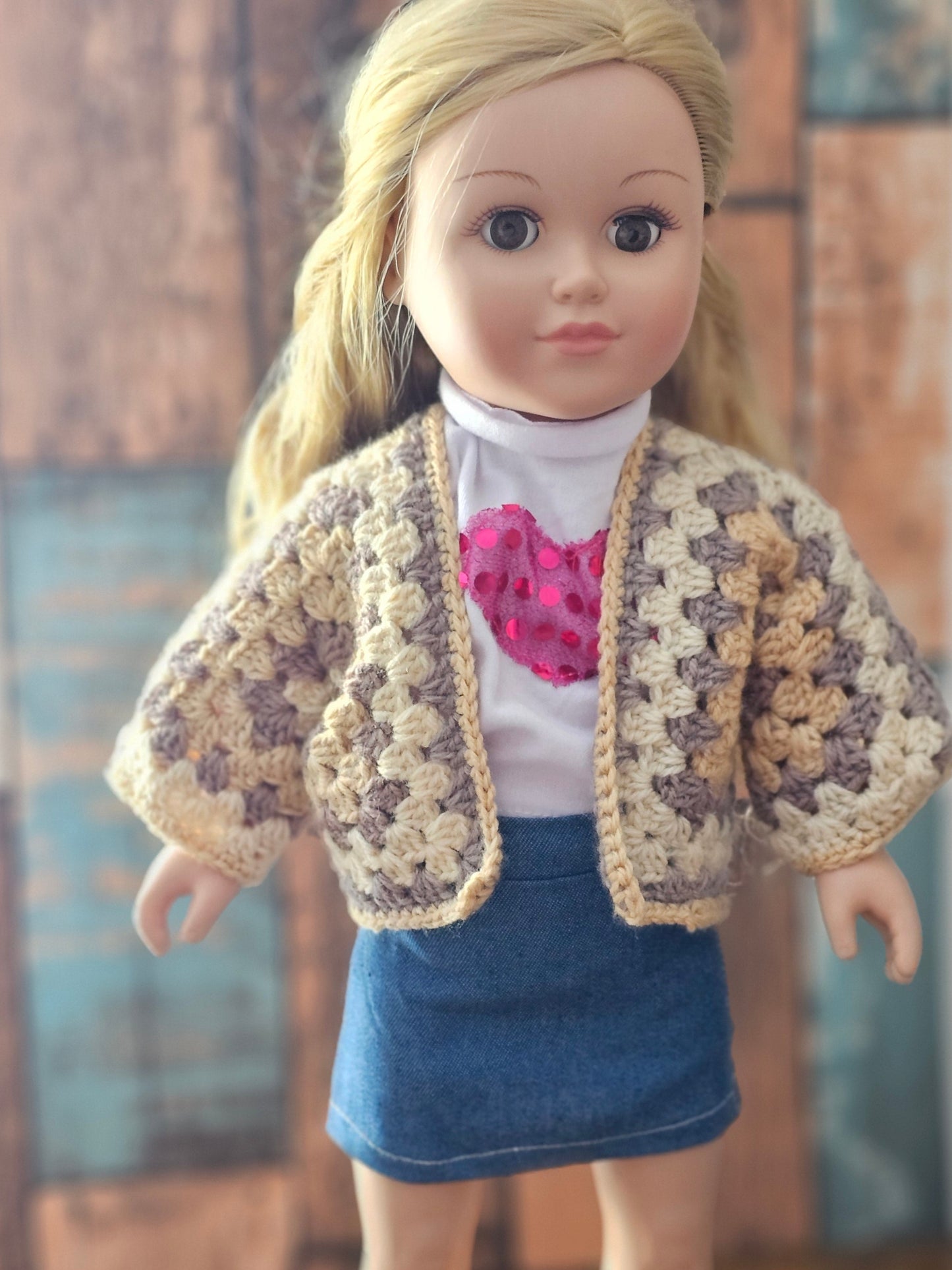 doll sweater cream and brown