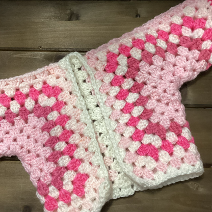 Doll sweater white bright pink light pink