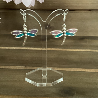 resin earrings stain glass cat dragonfly circle  heart