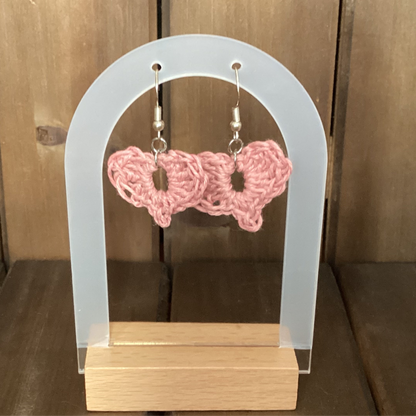 pink heart earrings
