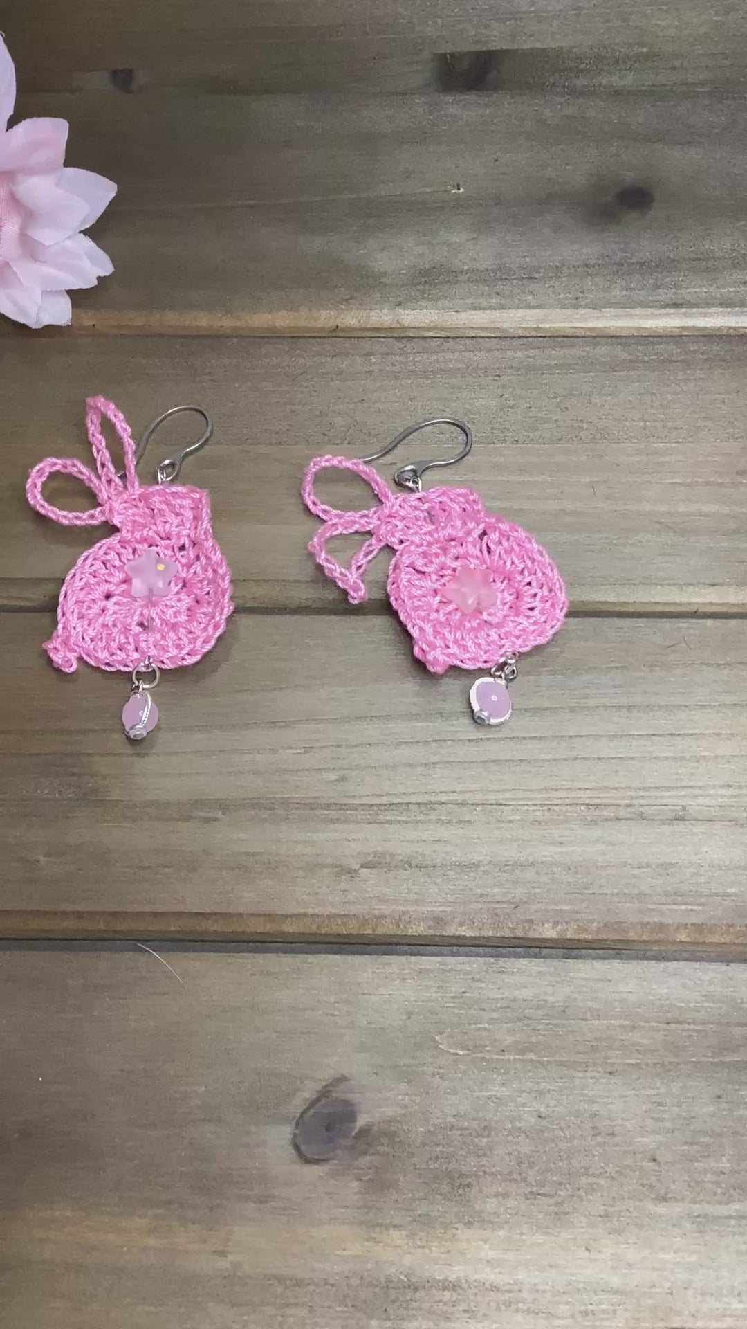 bunny earring pink yellow blue and purple spring earrings 